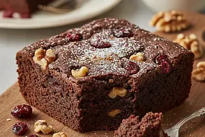 Korzenne Brownie z Suszoną Żurawiną i Prażonymi Orzechami Włoskimi