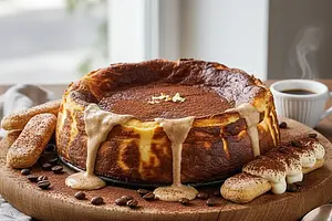 Basque Cheesecake with Tiramisu Flavor