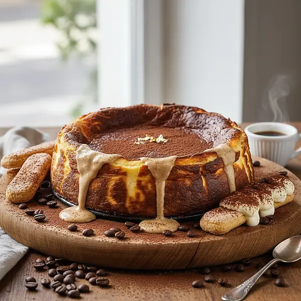 Basque Cheesecake with Tiramisu Flavor