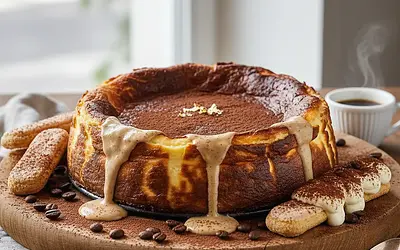 Basque Cheesecake with Tiramisu Flavor